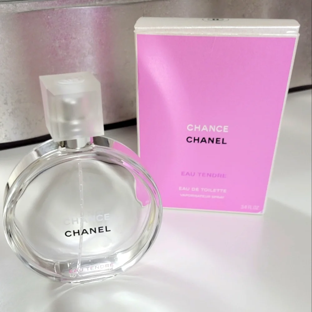 Chanel Chance Eau Tendre Empty 3.4 oz Bottle and Box Decor